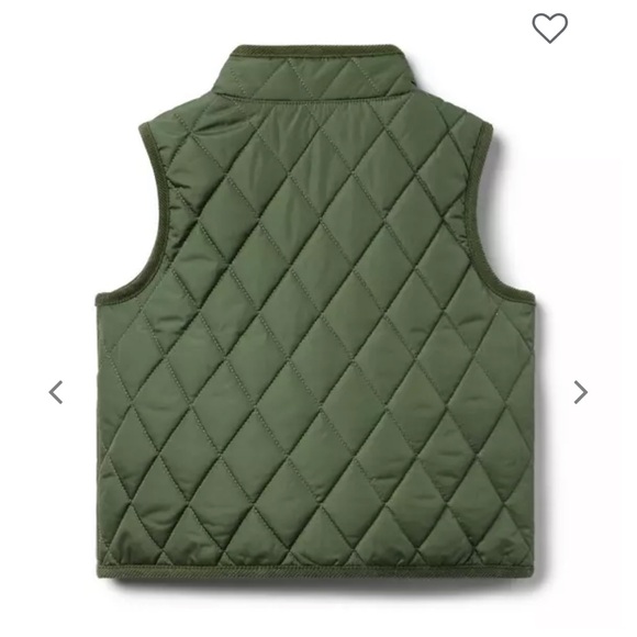 Janie & Jack Toddler Boys Olive Green Quilted Barn Vest 18-24 months NWT - Picture 3 of 6
